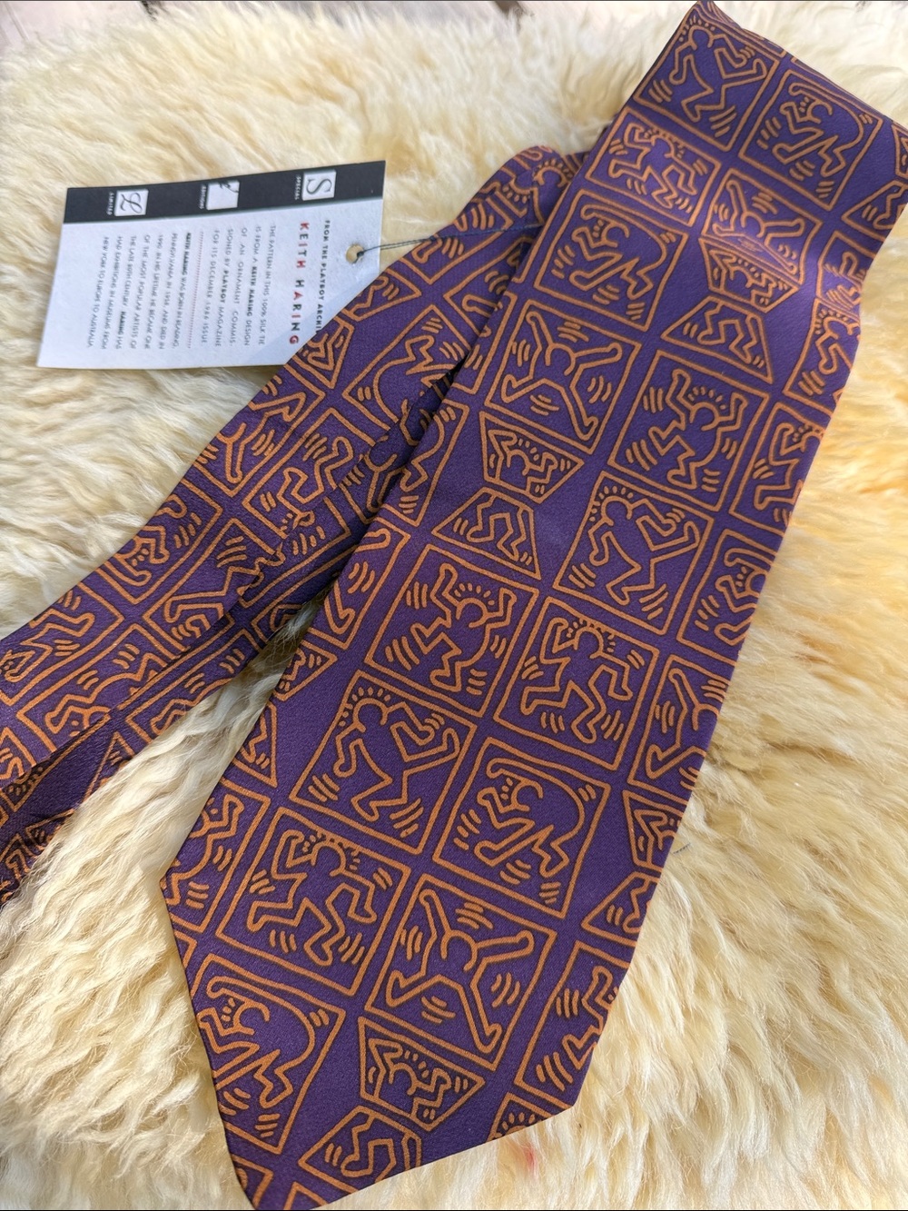 NWT 1992 Keith Haring Playboy Archives 100% Silk Art Tie